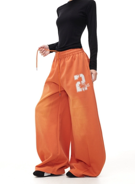 BTSG美式复古水洗渐变抽绳弯刀卫裤baggy街头氛围宽松阔腿休闲裤