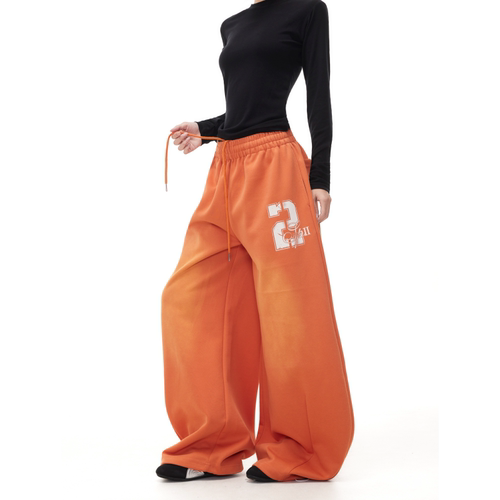 BTSG美式复古字母印花抽绳卫裤