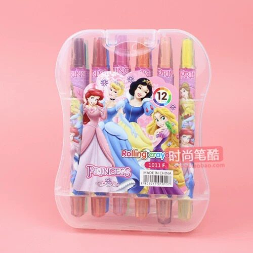 包邮十二色盒装学生无毒旋转蜡笔