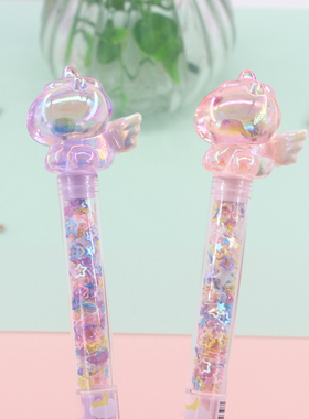 可奇家水晶梦幻小马潮玩中性笔ins高颜值卡通可爱学生文具黑水笔