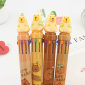 圆珠笔十色卡通可爱创意多色圆珠笔按压式 彩色多功能笔多色合一