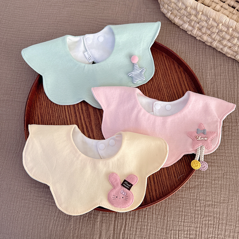 小围嘴0-2岁防水婴儿纯色口水巾