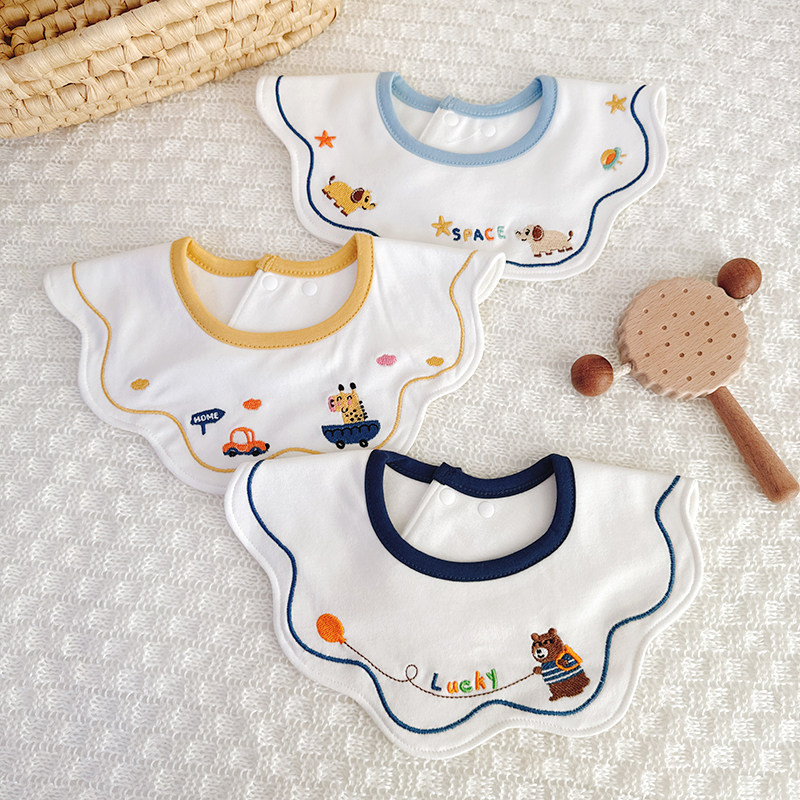 ins韩版纯棉宝宝口水巾360度可旋转婴儿小围嘴儿童防吐奶围兜假领,婴童用品,小围嘴,淘宝优惠券,粉丝福利购,淘宝优惠卷