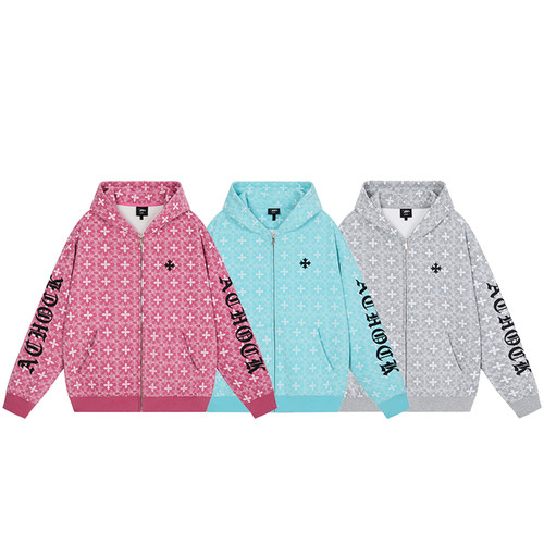 UNXU欧美风复古哥特满印重工外套