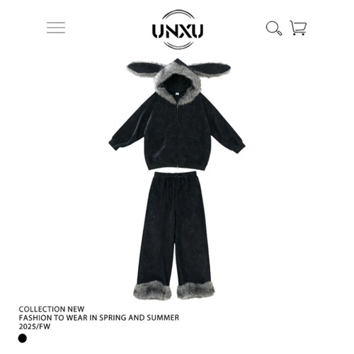 UNXU满天星加绒裤子上衣两件套