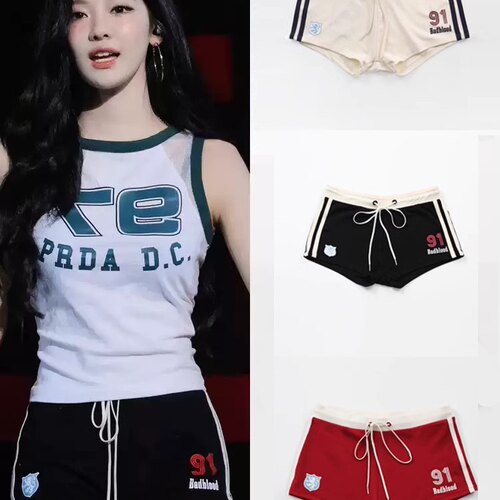 UNXU潮牌宁艺卓同款运动短裤女