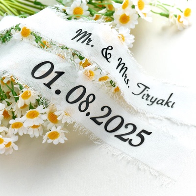 定制新娘花束姓名丝带