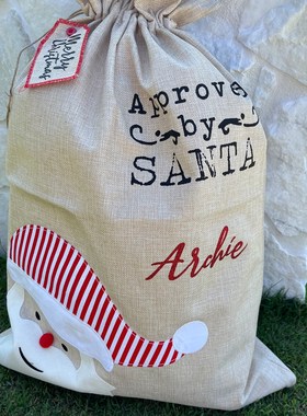 Kids personalized Santa Sack个性定制名字圣诞袋儿童圣诞礼物袋