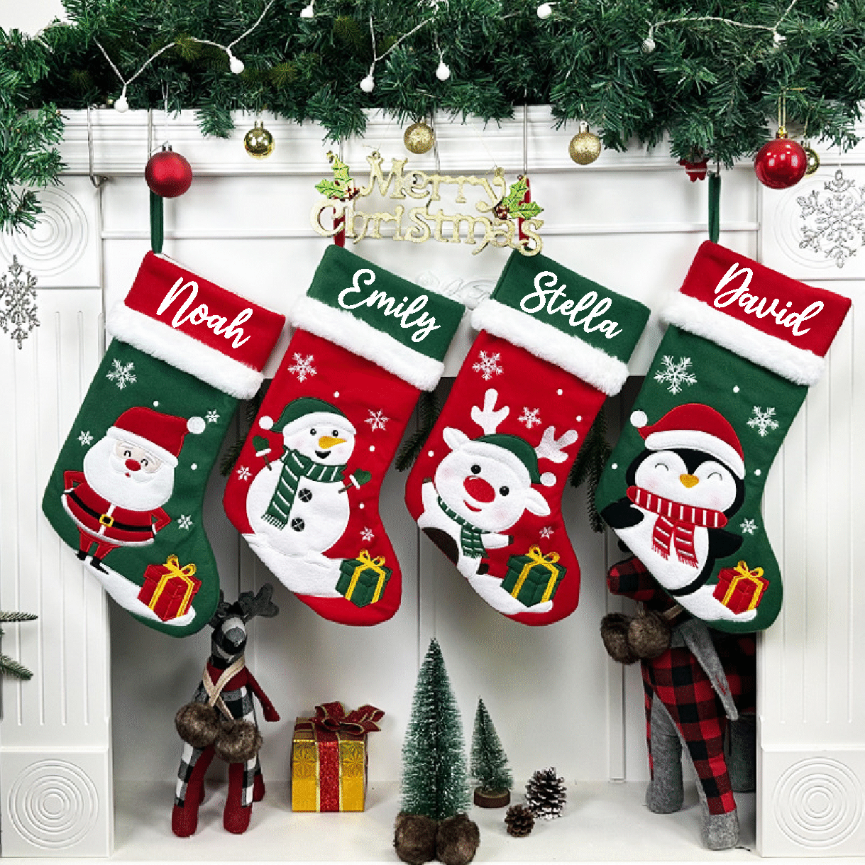 Christmas gift个性定制儿童圣诞糖果礼物袋可爱圣诞袜圣诞装饰品