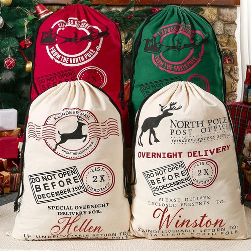 Christmas Santa Bag 定制名字大号圣诞老人袋圣诞礼物袋圣诞装饰