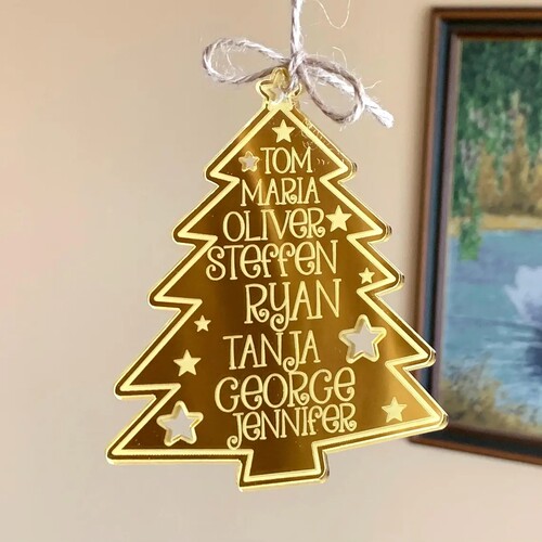 Christmas Tree Decorations定制家庭成员名字圣诞礼物圣诞树挂件