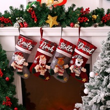 Christmas gift定制名字圣诞袜儿童圣诞礼物糖果礼物袋挂件装饰品