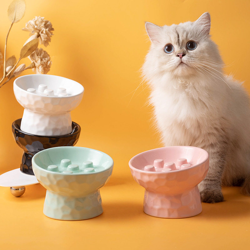 宠物慢食碗狗陶瓷狗盆狗碗防打翻猫咪食盆减缓进食防噎猫碗护颈椎图片
