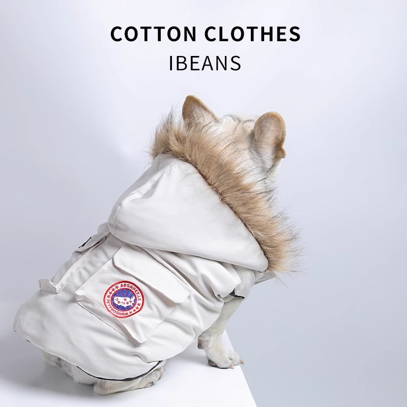 法斗衣服狗狗秋冬保暖棉服加厚马甲猫咪背心外套柯基巴哥宠物棉袄