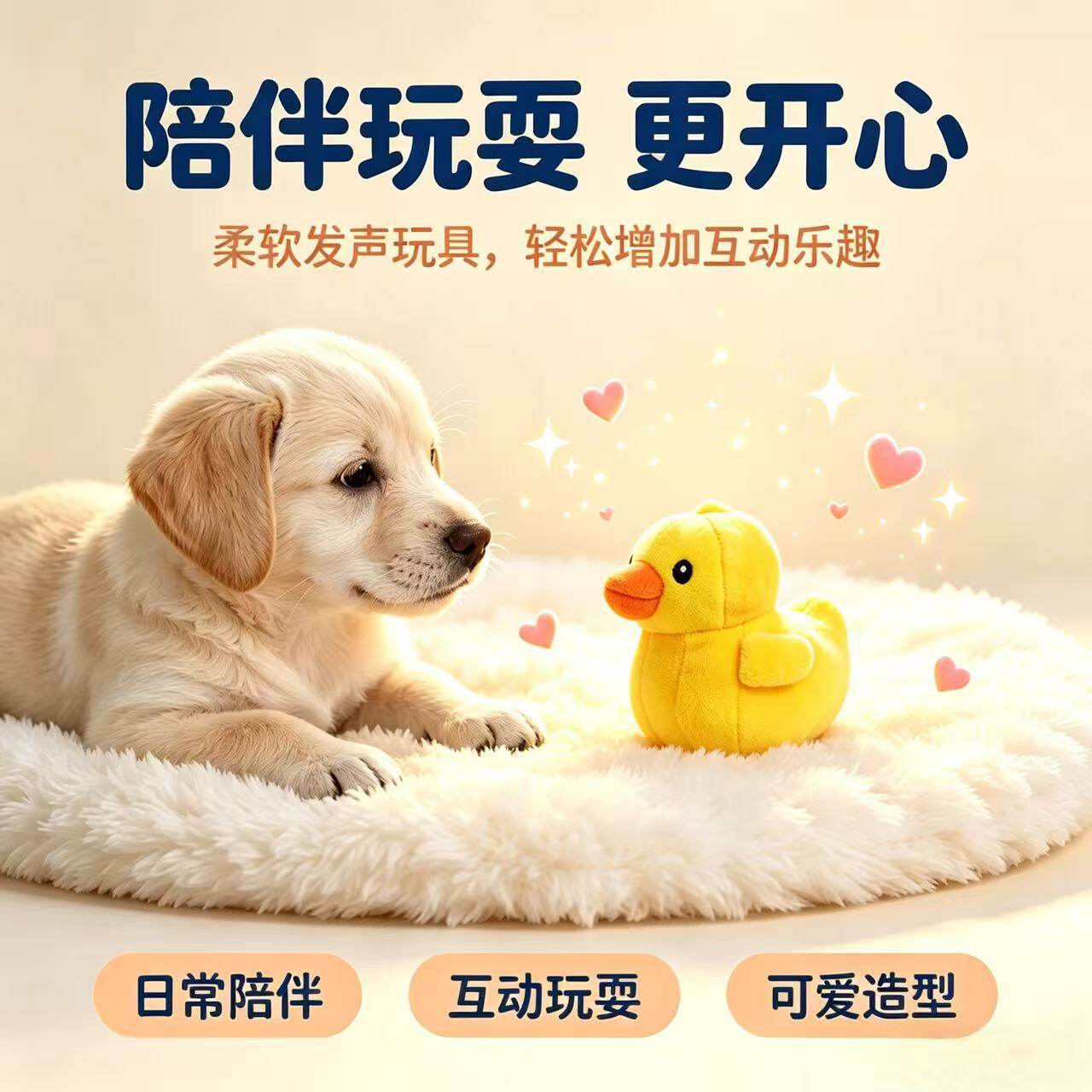 小黄鸭卡通毛绒发声玩具狗狗玩具猫咪玩具可爱bb叫宠物玩具用品