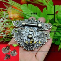 69*59MM面板搭扣木盒锁扣 桃心扣锁扣木盒礼盒装饰扣暗箱扣中号