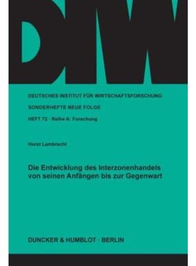 预订【德语】 Die Entwicklung des Interzonenhandels von