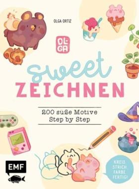 预订【德语】 Sweet zeichnen - 200 süße Motive von Instagram-Artist olguioo:Kreis, Strich, Farbe,