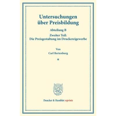 预订【德语】 Untersuchungen uber Preisbildung.:Abteilu