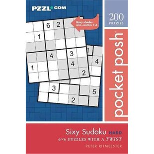 6x6 Twist Sixy with Puzzles 200 Hard Sudoku Posh 预订Pocket