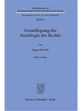 预订不退不换德语Grundlegung der Soziologie des Rechts.