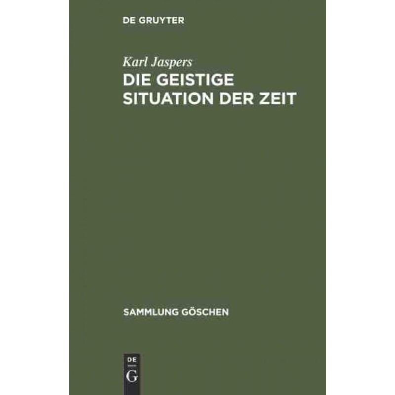 按需印刷不退不换DEG Die geistige Situation der Zeit[9783110078787]
