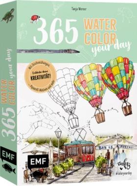 预订【德语】 365 - Watercolor your day - Entdecke deine Kreativität!:Mit Zeichenübungen, Aquarel
