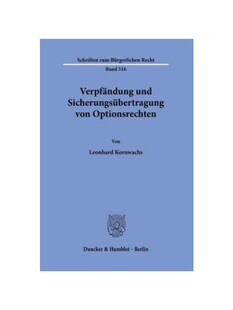 预订不退不换德语Verpf?ndung und Sicherungsübertragung von Optionsrechten.:Dissertationsschrift