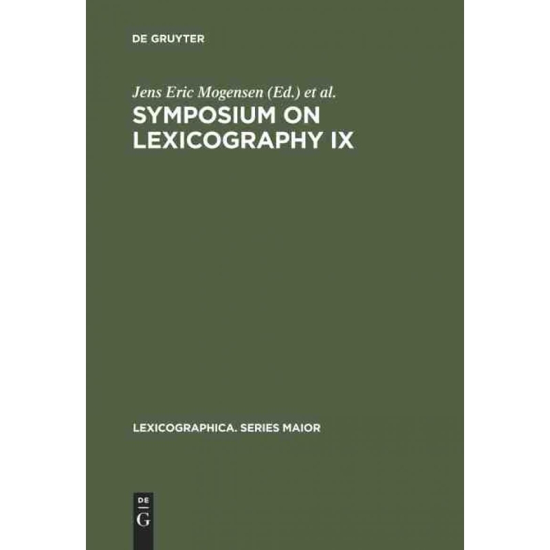 按需印刷DEG Symposium on Lexicography IX[9783484391031]