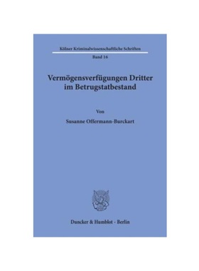 预订【德语】Verm?gensverfügungen Dritter im Betrugstatbestand.: