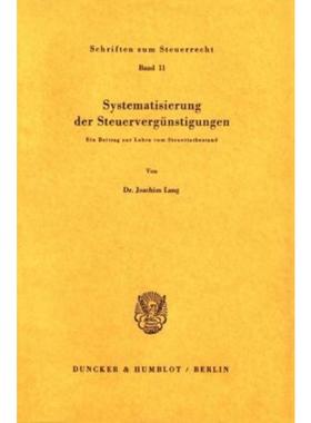 预订【德语】 Systematisierung der Steuervergunstigunge