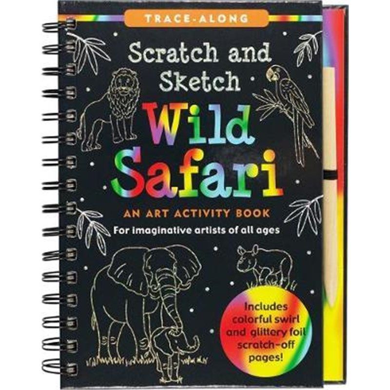 现货 刮刮素描书 Wild Safari Scratch And Sketch: An Art 英文原版 儿童手工DIY 创意趣味书