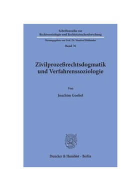 预订【德语】Zivilproze?rechtsdogmatik und Verfahrenssoziologie.: