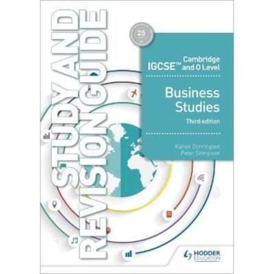 预订Cambridge IGCSE and O Level Business Studies Study and Revision Guide 3rd edition