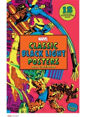 预订Marvel Classic Black Light 2026 Poster Calendar with 12 Frameable Prints[9781419782992]