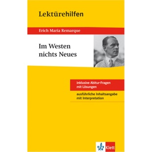 德语 Maria 预订 Westen 9783129230879 Lektürehilfen Neues Klett Erich nichts Remarque