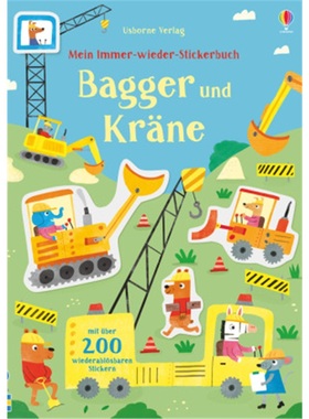 预订【德语】 Mein Immer-wieder-Stickerbuch: Bagger und Kräne[9781789410983]