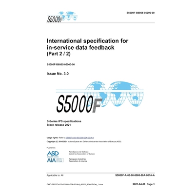 按需印刷不退不换S5000F, International specification for in-service data feedback, Issue 3.0 (Part 2/2)[9788419125286]