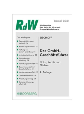预订【德语】Der GmbH-Gesch?ftsführer:Status, Rechte und Pflichten