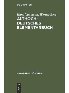 按需印刷DEG Althochdeutsches Elementarbuch[9783111008936]