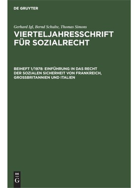 预订不退不换德语 Einfuhrung in das Recht der sozialen Sich