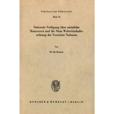 预订【德语】 Nationale Verfugung uber naturliche Resso