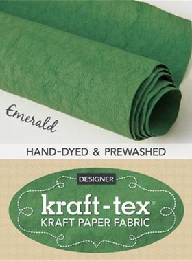 预订kraft-tex (R) Roll Emerald Hand-Dyed & Prewashed:Kraft Paper Fabric