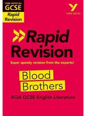 现货York Notes for AQA GCSE (9-1) Rapid Revision: Blood Brothers - Catch up, revise and be ready for 2021 assessments an