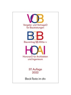 §§ 德语 Bauvertrag Vergabe für Teil Vertragsordnung und BGB VOB HOAI 650 Bauleistungen 预订