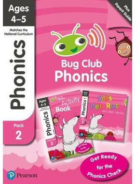 预订不退不换Bug Club Phonics Learn at Home Pack 2, Phonics Sets 4-6 for ages 4-5 (Six stories + Parent Guide + Activity