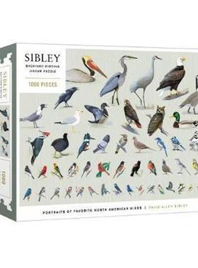 【清仓】英文原版 西布利后院观鸟 拼图 Sibley Backyard Birding 北美鸟类插画 益智