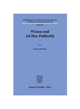 预订不退不换德语Wissen und Ad-Hoc-Publizit?t.:Dissertationsschrift