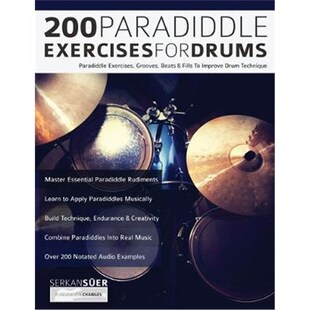 按需印刷200 Paradiddle Exercises for Drums[9781789330076]