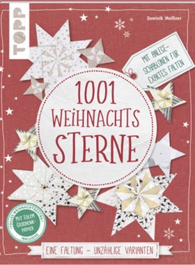 预订【德语】1001 Weihnachtssterne:Eine Faltung - unzählige Varianten. Mit Anlege-Schablonen